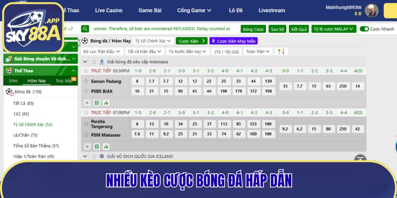 Vô số kèo cược xanh chín, xác thực và dễ phân tích